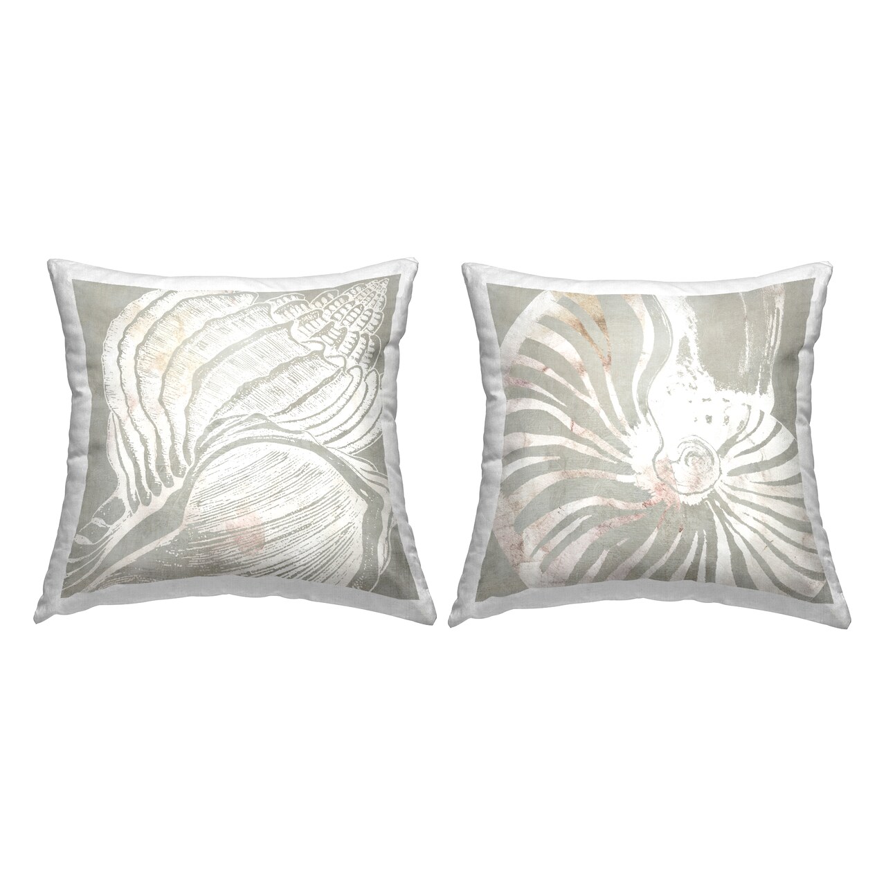 Seashell Notches Close Up 2 PC Decorative Printed Throw Pillow Set Design by Carol Robinson, 18 x 7 x 18